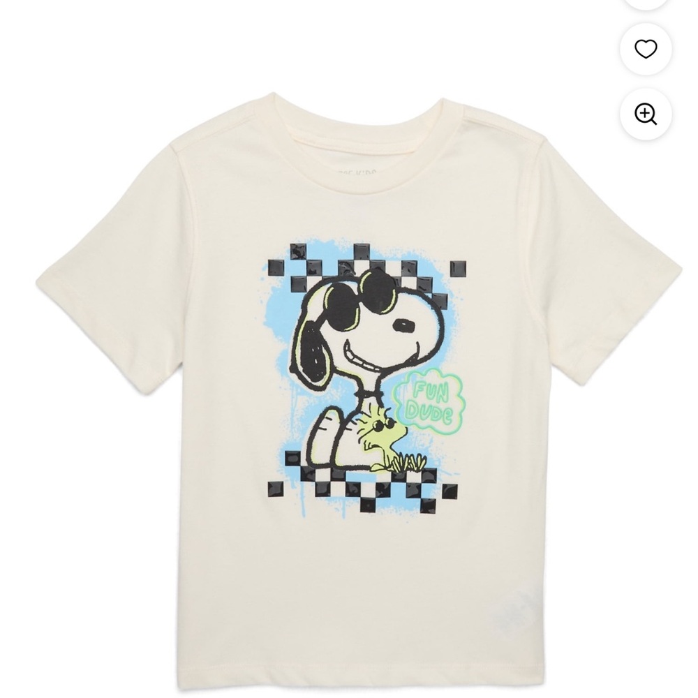 Kids Snoopy Graphic Tee - Cream Size 10